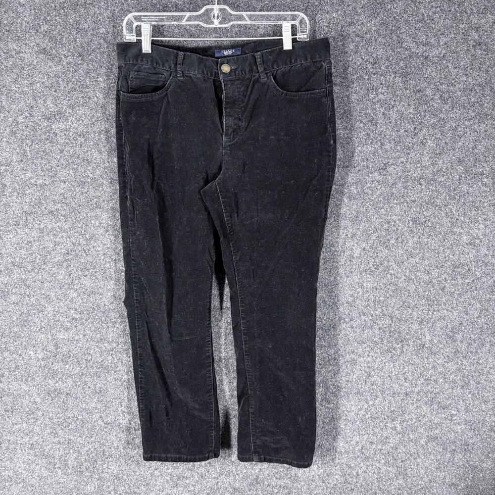 Chaps Jeans Women M Medium Black Denim Dark Wash Mid Rise Straight Pockets